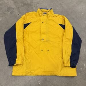 VINTAGE 90s GAP PULLOVER ANORAK WINDBREAKER JACKET MENS SMALL NYLON YELLOW